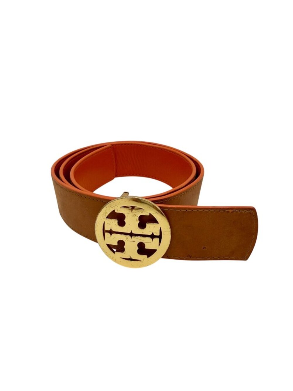 Tory Burch Miller Reversible Orange Belt  S (32-35" )